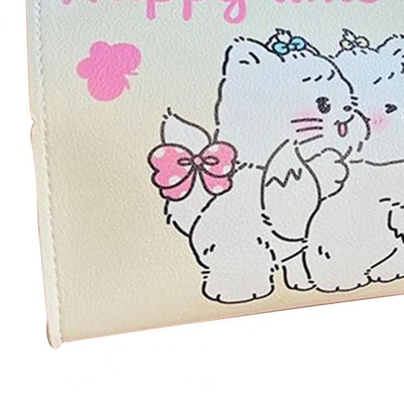 Audu kastīte Nodilumizturīgs pogu dizains Ērts mākslīgās ādas karikatūra kaķu raksts Auto audu dozatora kastīte mājsaimniecības piederumi