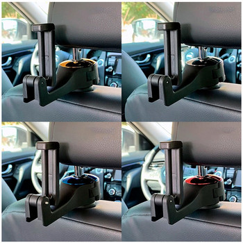 Закачалка за държач за телефон на предната седалка на колата, закачалка с куки, кука за облегалка за глава