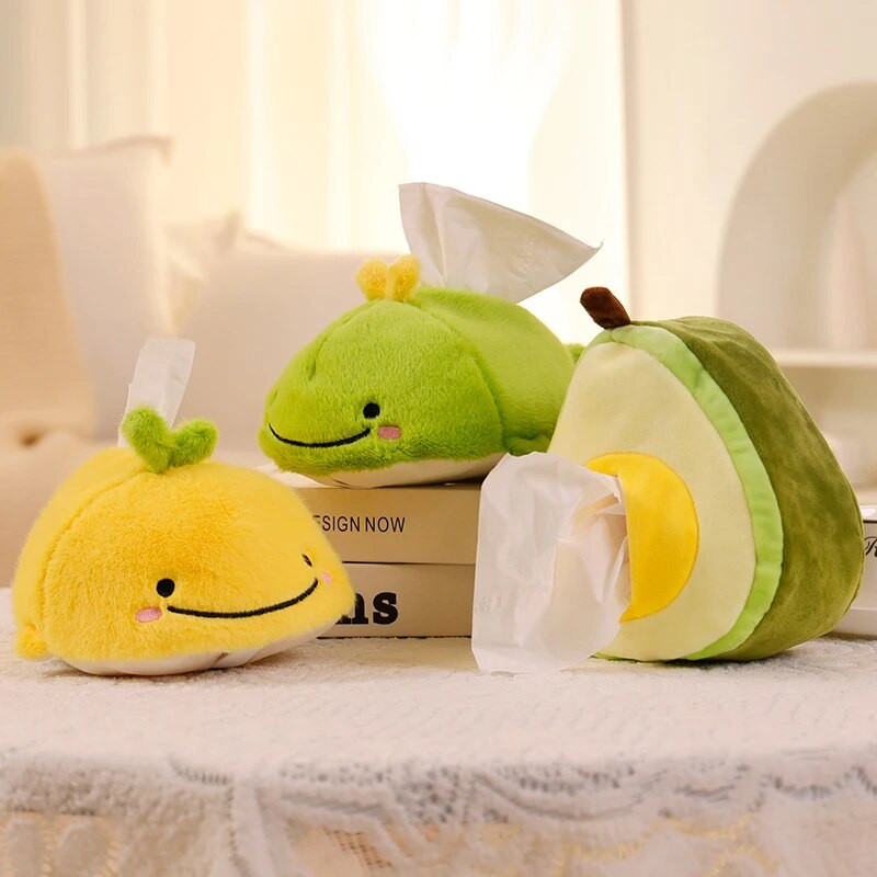 Karikatūra Jauki plīša auduma kastītes Ananāss Arbūzs Avokado Valis Radošums Mājas Auto Mīksts Papīrs Turētājs Salvetes Maciņš Jaukas dāvanas