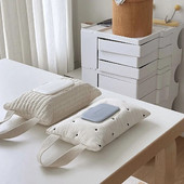 2024. gada jauns izšūšanas auduma pārsegs bērnu ratiņu salvešu maisiņš, papīra turētājs uzglabāšanas kaste Ērta noņemama vāka salvete kaste