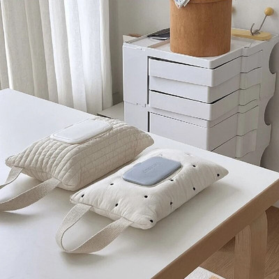 2024 New Embroidery Tissue Cover Children`s Stroller Tissue Bag Paper Holder Storage Box Convenient Removable Cover Tissue Box