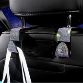 Γάντζος καθισμάτων αυτοκινήτου Auto Coat Πίσω Προσκέφαλο Θήκη αποθήκευσης Κρεμαστή τσάντα Organizer Bling Rhinestones Κρεμάστρα Auto Εσωτερικά αξεσουάρ
