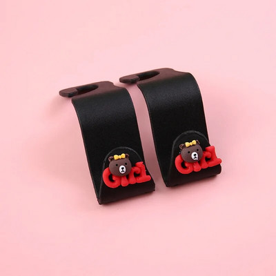 2 τεμάχια/σετ Χαριτωμένο Cartoon Γάντζος πίσω καθίσματος αυτοκινήτου Κρεμαστός αποθηκευτικός χώρος αποθήκευσης κινητού τηλεφώνου πίσω κάθισμα Στήριγμα κεφαλιού τηλεφώνου