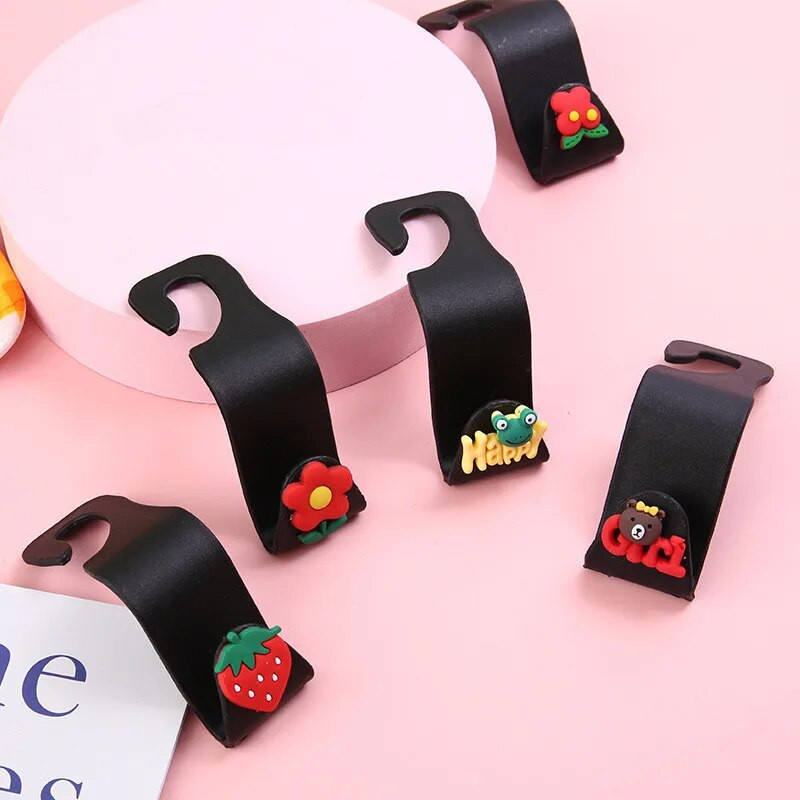 2 τεμάχια/σετ Χαριτωμένο Cartoon Γάντζος πίσω καθίσματος αυτοκινήτου Κρεμαστός αποθηκευτικός χώρος αποθήκευσης κινητού τηλεφώνου πίσω κάθισμα Στήριγμα κεφαλιού τηλεφώνου