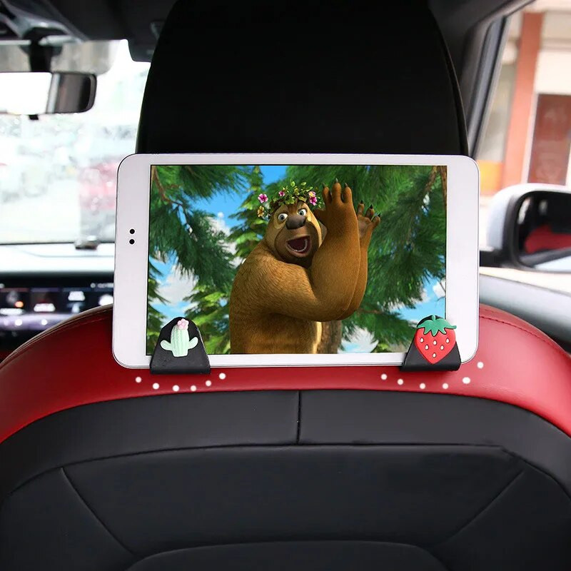 2 τεμάχια/σετ Χαριτωμένο Cartoon Γάντζος πίσω καθίσματος αυτοκινήτου Κρεμαστός αποθηκευτικός χώρος αποθήκευσης κινητού τηλεφώνου πίσω κάθισμα Στήριγμα κεφαλιού τηλεφώνου