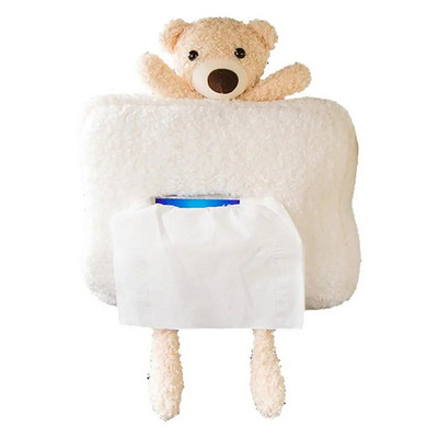 Radošs automašīnas auduma pakarināmais kastītis automašīnas roku balsta kastes vāciņš Cute Bunny salvešu turētājs automašīnas sēdekļa automašīnas interjera dekorēšanai