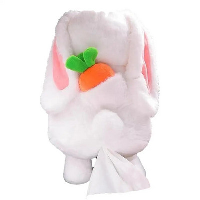 Radošs automašīnas auduma pakarināmais kastītis automašīnas roku balsta kastes vāciņš Cute Bunny salvešu turētājs automašīnas sēdekļa automašīnas interjera dekorēšanai