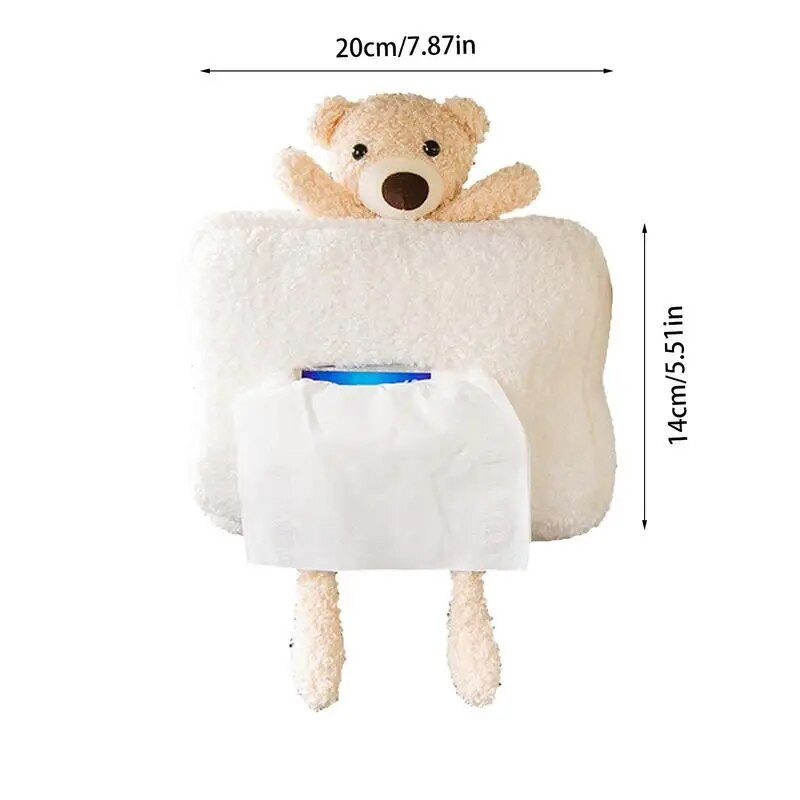 Radošs automašīnas auduma pakarināmais kastītis automašīnas roku balsta kastes vāciņš Cute Bunny salvešu turētājs automašīnas sēdekļa automašīnas interjera dekorēšanai