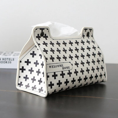 Euroopa stiilis Houndstooth Tissue Box auto elutuba Multifunktsionaalne majapidamises kasutatavate kudede kott pumpamiseks paberist kudede kate