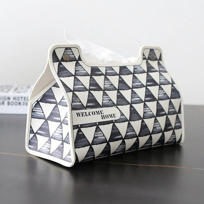 Euroopa stiilis Houndstooth Tissue Box auto elutuba Multifunktsionaalne majapidamises kasutatavate kudede kott pumpamiseks paberist kudede kate