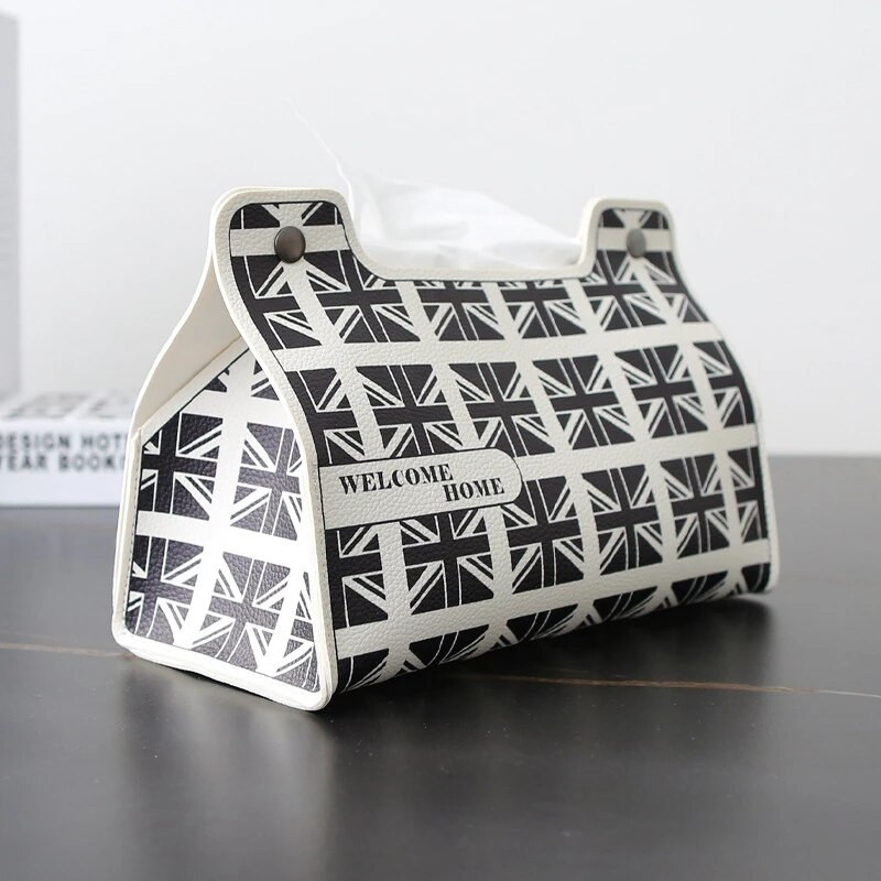 Euroopa stiilis Houndstooth Tissue Box auto elutuba Multifunktsionaalne majapidamises kasutatavate kudede kott pumpamiseks paberist kudede kate
