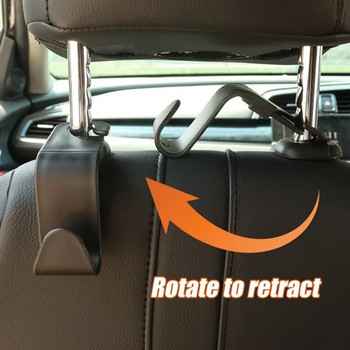 Γάντζοι πλάτης καθισμάτων αυτοκινήτου Προσκέφαλο Τηλεσκοπική θήκη οργάνωσης με γάντζο για τσάντες Ρούχα παλτά Κρεμάστρες στερέωσης πλάτης καθίσματος αυτοκινήτου