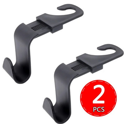 Autoistme seljatoe konksud Peatoe teleskoopkonksu korraldaja hoidik kottide jaoks riided mantlid Autoistme seljatoe kinnitusklambrite riidepuud