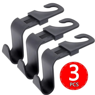 Autoistme seljatoe konksud Peatoe teleskoopkonksu korraldaja hoidik kottide jaoks riided mantlid Autoistme seljatoe kinnitusklambrite riidepuud