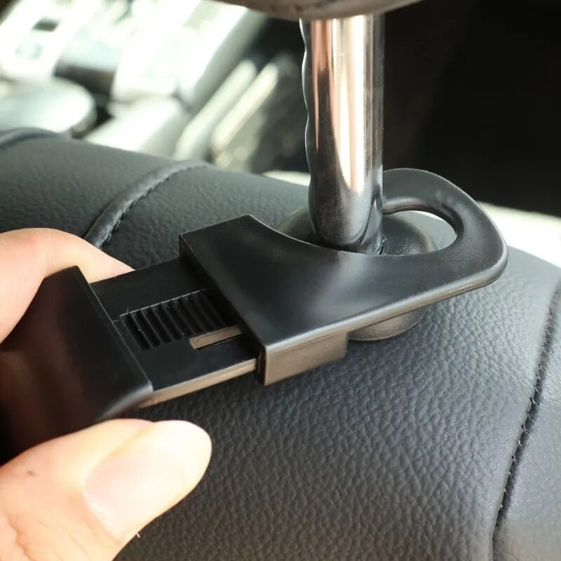 Autoistme seljatoe konksud Peatoe teleskoopkonksu korraldaja hoidik kottide jaoks riided mantlid Autoistme seljatoe kinnitusklambrite riidepuud