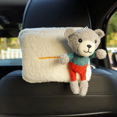 Radošs automašīnas sēdekļa atzveltnes roku balsts audu kastītes soma Multfilma Jauka automašīnai piekarināma atvilktņu kaste Papīra kastes Automašīnu interjera dekorēšanas piederumi