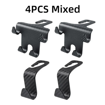 Universalus automobilio sėdynės galvos atramos kablys laikymo pakaba Anglies pluošto automobilinis automobilio galinės sėdynės laikiklis, automobilio salono priedai