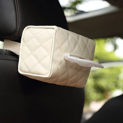 Car Seat Back Leather Tissue Bag Auto Armrest Paper Towel Tissue Box