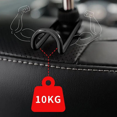 Cârlige pentru scaune de mașină Cârligul de poșetă de mașină cu încărcare puternică poate susține până la 10 kg de greutate.