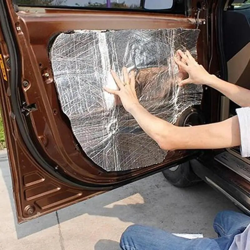 50x200cm 5/10/15/20mm Siltuma skaņu slāpējošs izolācijas paklājs Deadener Pad Auto Auto Izplūdes Izpūtējs Pārsega durvju trokšņu kontroles putas