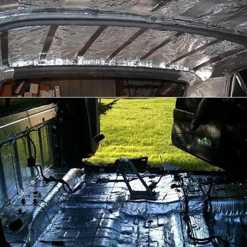 50x200cm 5/10/15/20mm Siltuma skaņu slāpējošs izolācijas paklājs Deadener Pad Auto Auto Izplūdes Izpūtējs Pārsega durvju trokšņu kontroles putas
