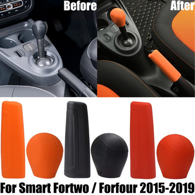 Mercedes Smart Fortwo Forfour 2015–2019 auto sisekujunduse jaoks mõeldud käigukanupu katte käsipiduri korpuse kaitse silikoonist nupu käiguvahetus