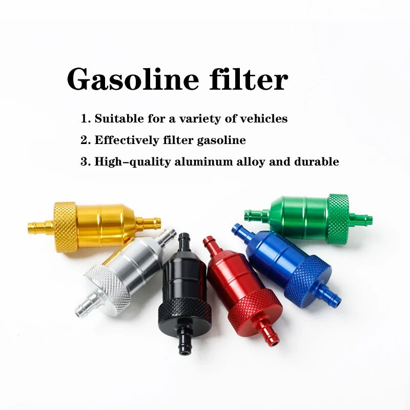Uus 6,5 mm bensiinigaasi kütusefiltri puhasti CNC alumiiniumist mootorrataste kasti mustuseratta ATV neljasisese õligaasi kütusefilter