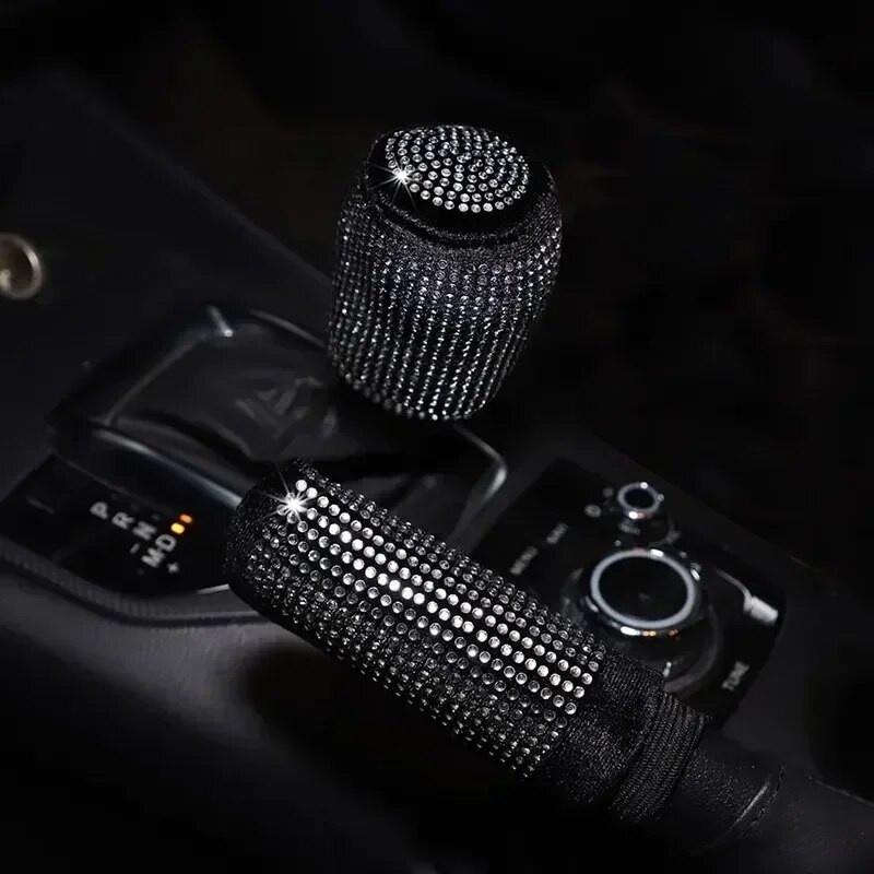 Αναλώσιμα αυτοκινήτου Flash Diamond Encrusted, βελούδινο, δερμάτινο ύφασμα τέχνης Αναπνέον σετ χειρόφρενου Σετ αρχείου λαβής λαβής Εσωτερικά προμήθειες GM