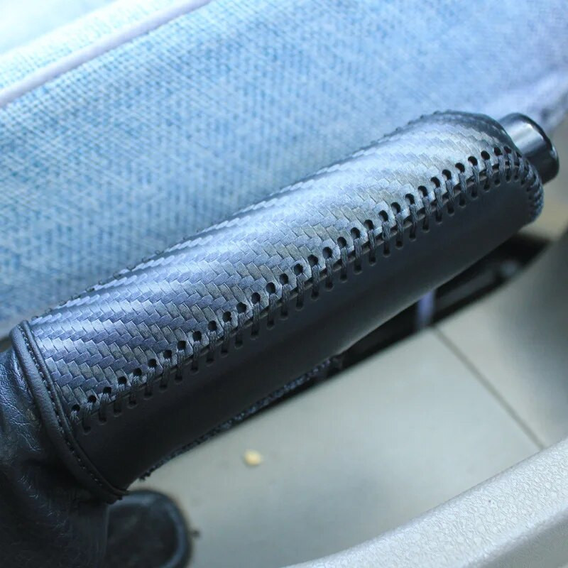Süsinikkiust auto nahast käsipiduri katte kaitseümbris käsipiduri kaitse auto salongi tarvikud