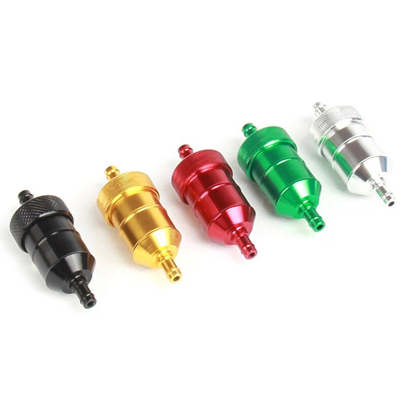 Universaalne 8 mm bensiinigaasi kütteõlifiltri puhastusvahend, CNC alumiiniumist mootorratta kasti mustuseratta ATV neljasisese õligaasi kütusefilter