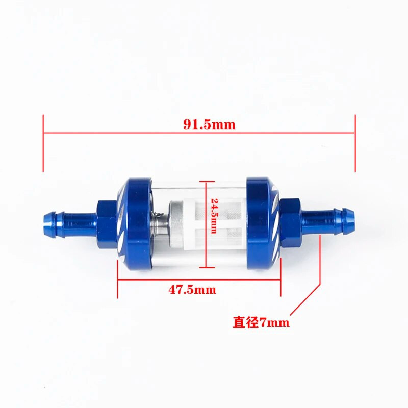 7 mm CNC alumiiniumsulamist klaasist mootorratta gaas, bensiin, õlifilter, mototarvikud ATV KTM Honda Kawasaki YAMAHA SUZUKI jaoks