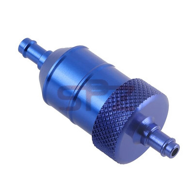 Universāls 8 mm benzīna gāzes degvielas filtra tīrītājs, alumīnija sakausējuma motocikla bedres netīrumu velosipēda kvadracikla naftas gāzes degvielas benzīna eļļas filtrs