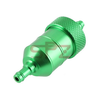 Universāls 8 mm benzīna gāzes degvielas filtra tīrītājs, alumīnija sakausējuma motocikla bedres netīrumu velosipēda kvadracikla naftas gāzes degvielas benzīna eļļas filtrs