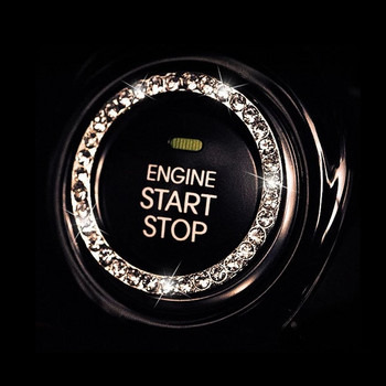 Crystal Engine Ignition Onekey Start Stop Push Button Switch Защитно покритие Bling Girls Auto Accessories Car Interior Decor