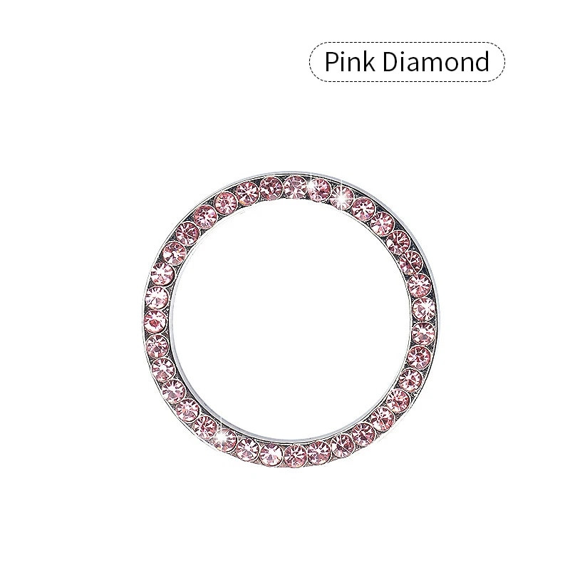 Kristallmootori süüde Üks klahv Start Stop Push Nupp Lüliti Kaitsekate Bling Tüdrukud Autotarvikud Autode sisekujundus