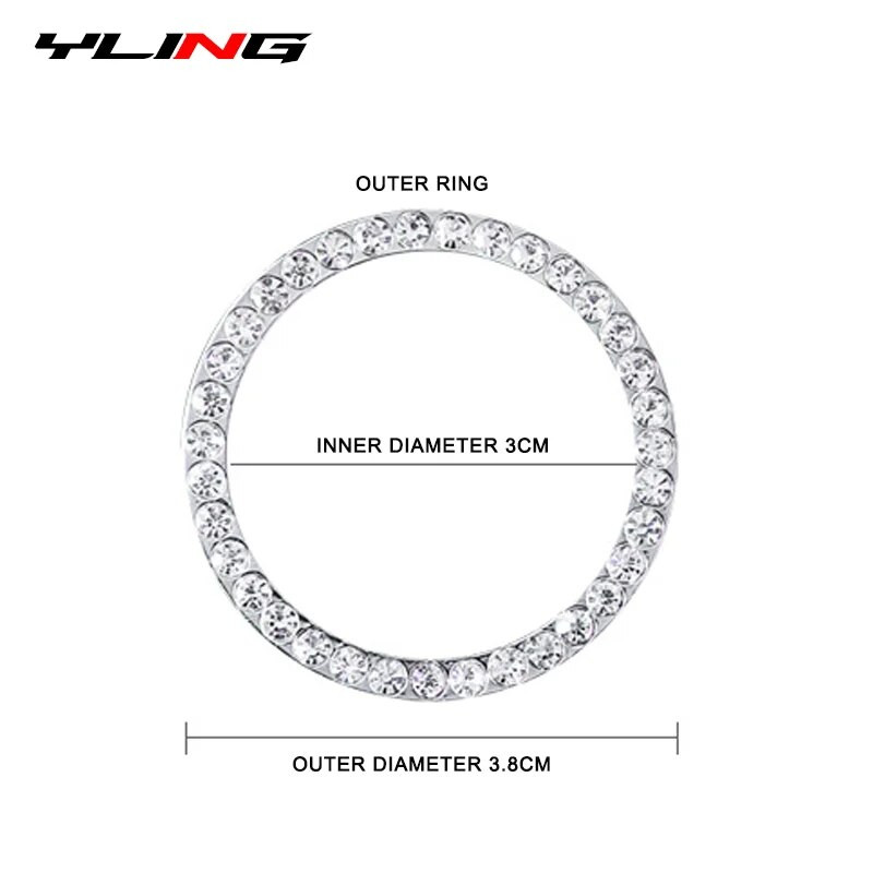 Dekoratsioonisõrmus Teemantkivist autodekoratsioon Ühe klõpsuga käivitusnupp Mootori käivitusseiskamislüliti nupu kate