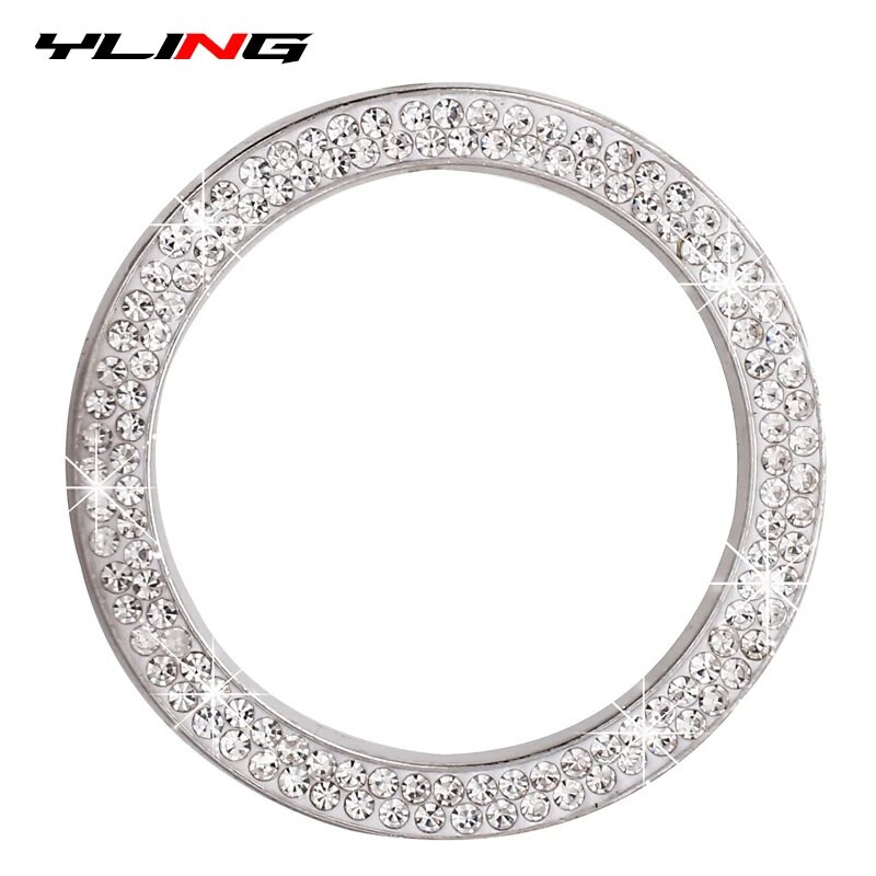 Dekoratsioonisõrmus Teemantkivist autodekoratsioon Ühe klõpsuga käivitusnupp Mootori käivitusseiskamislüliti nupu kate