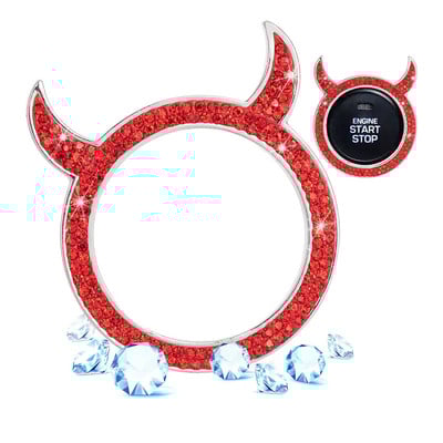 Carcasa pentru buton de pornire cu un singur clic Interior Aprinderea motorului Buton de pornire Oprire Capac de protectie Decorare din cristal Accesorii auto