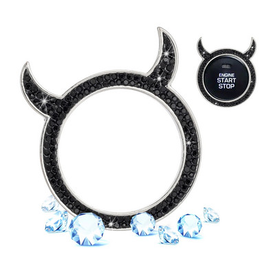 Carcasa pentru buton de pornire cu un singur clic Interior Aprinderea motorului Buton de pornire Oprire Capac de protectie Decorare din cristal Accesorii auto