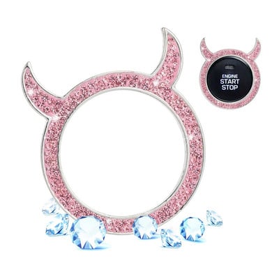 Carcasa pentru buton de pornire cu un singur clic Interior Aprinderea motorului Buton de pornire Oprire Capac de protectie Decorare din cristal Accesorii auto