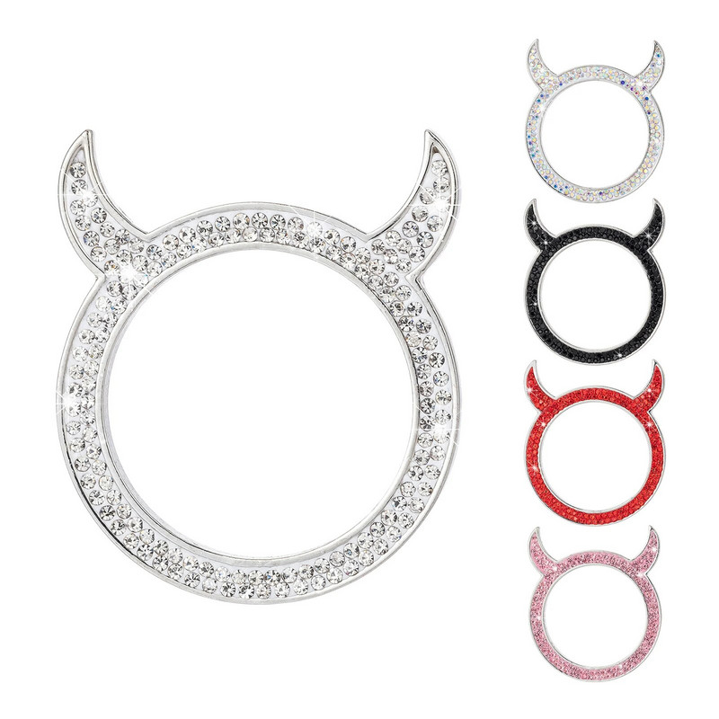 Carcasa pentru buton de pornire cu un singur clic Interior Aprinderea motorului Buton de pornire Oprire Capac de protectie Decorare din cristal Accesorii auto