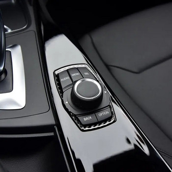 Автомобилна рамка от въглеродни влакна за BMW Стикери за медийни бутони Капак на копчето за F10 F20 F30 F34 F07 F25 F26 F15 F16 F-Най-добрите интериорни стикери