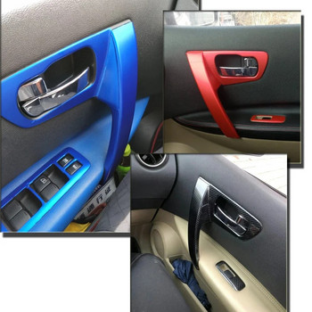 Копче за тапицерия на дръжката на вратата Панел за превключване на прозореца Панел за стикер от фолио от въглеродни влакна Стикер Автомобилен стил за Nissan Qashqai 2006-15 J10 Аксесоари