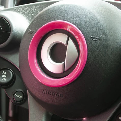 Rooliratta keskkorgi kaunistusrõnga autokleebised Mercedes Smart 453 Fortwo Forfour sisetarvikutele