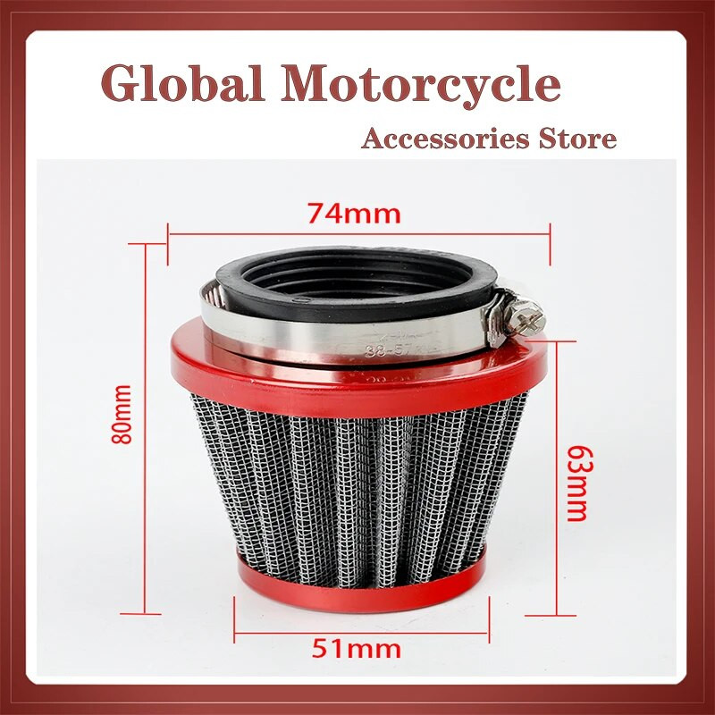 Universalus 35 mm 38 mm 42 mm 45 mm grybo galvutės motociklo karbiuratoriaus oro filtro valiklis įsiurbimo vamzdžio modifikuotas motoroleris