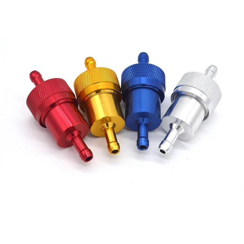 Motociklo universalus įdėklas Fule Oli Filter 6 mm , Sootoer kuro filtras Alyvos filtras Aliuminis filtro elementas Pakartotinis naudojimas