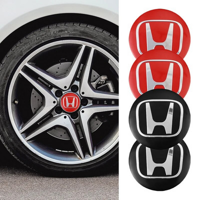 4Pcs Car Wheel Hub Center Cap Metal Emblem Stickers For Honda Civic Accord Fit City Vezel CRV Odyssey Pilot Jazz Prelude Insight