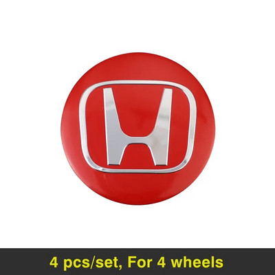 4 tk autoratta rummu keskkorgi metallist embleemi kleebised Honda Civic Accord Fit City Vezel CRV Odyssey Pilot Jazz Prelude Insight jaoks