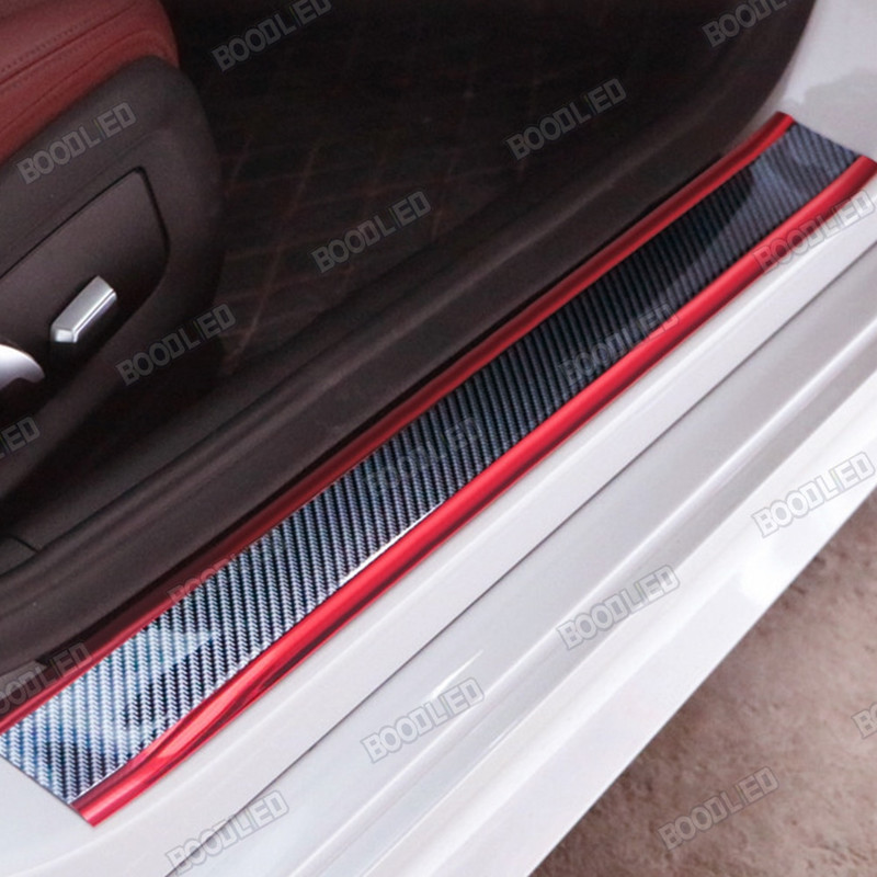 2M Double Colors Carbon Fiber Protector Automašīnu uzlīmes Durvju malu aizsargplēve Gumijas veidņu apdares sloksne DIY For style Accesso