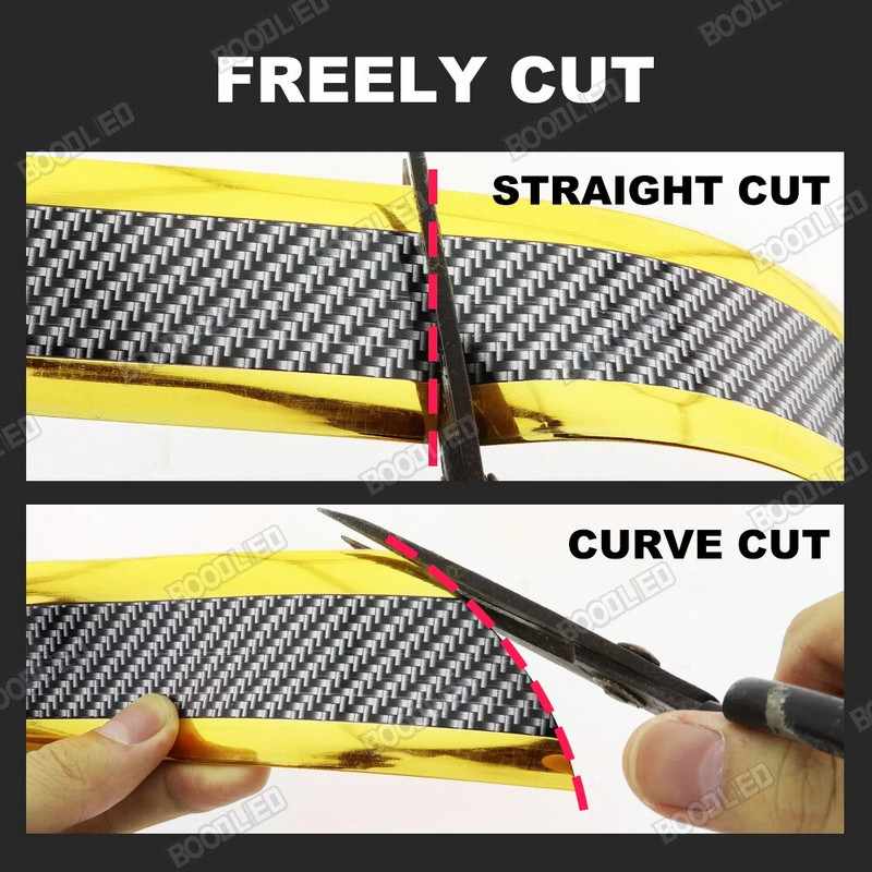 2M Double Colors Carbon Fiber Protector Automašīnu uzlīmes Durvju malu aizsargplēve Gumijas veidņu apdares sloksne DIY For style Accesso